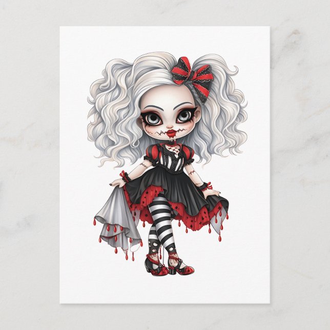 A Cute Girl Halloween Design Collection 7 Holiday Postcard (Front)