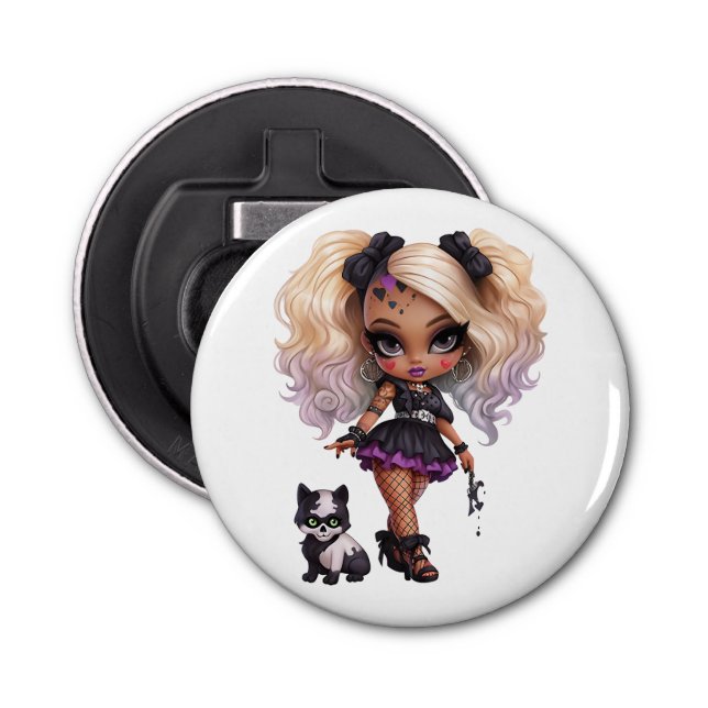 A Cute Girl Halloween Design Collection 8 Bottle Opener (Front)