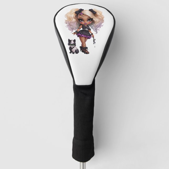 A Cute Girl Halloween Design Collection 8 Golf Head Cover (Front)