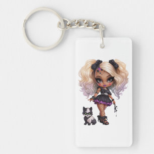 A Cute Girl Halloween Design Collection 8 Key Ring