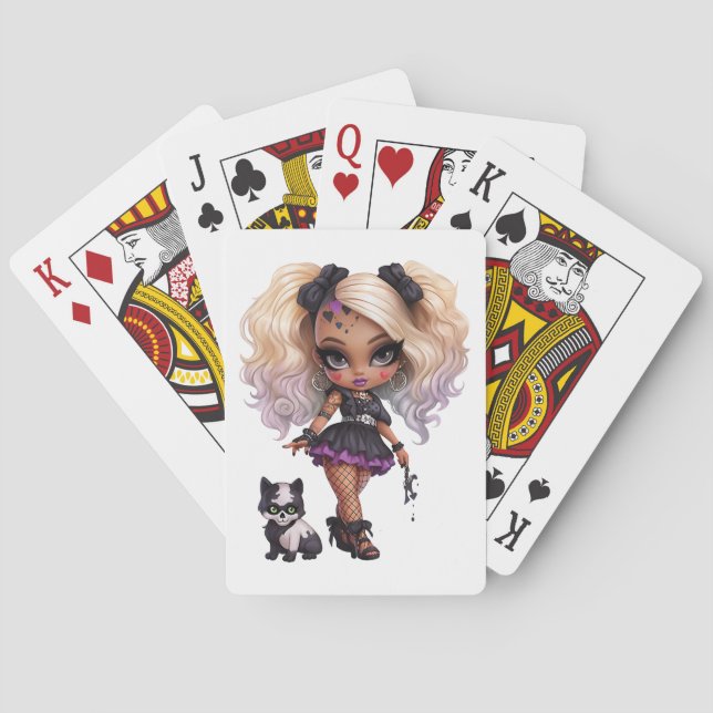 A Cute Girl Halloween Design Collection 8 Playing Cards (Back)