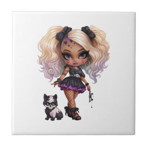 A Cute Girl Halloween Design Collection 8 Tile