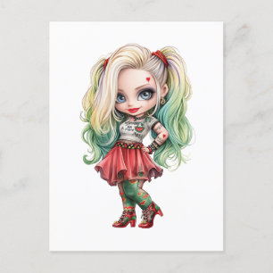 A Cute Girl Halloween Design Collection 9 Holiday Postcard