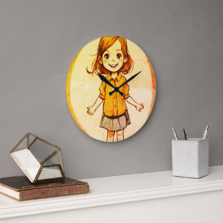 A cute girl wall clock