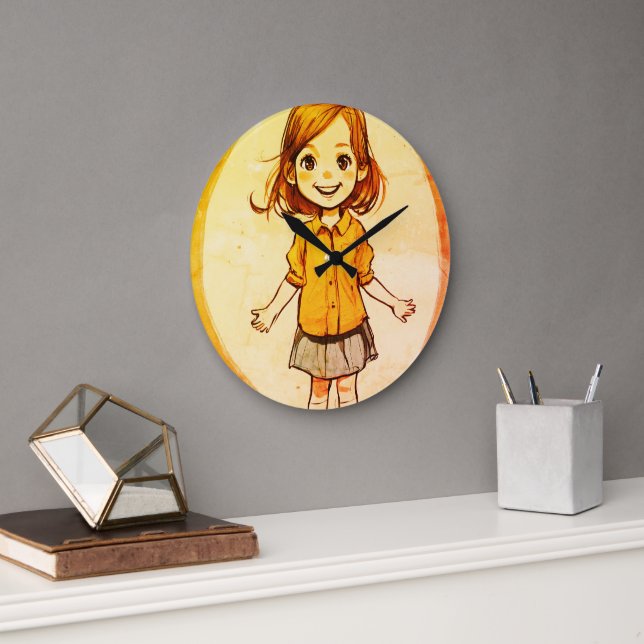 A cute girl wall clock (Office)