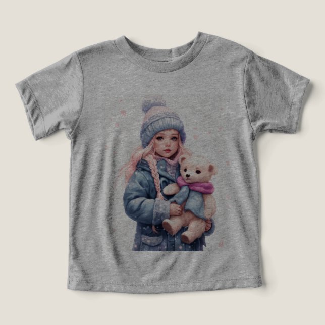 A cute girl with teddy (Design Front)