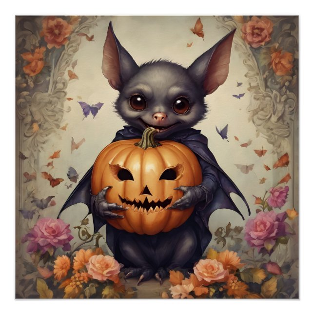 A Cute Halloween Bat hb6 Glossy Poster (Front)