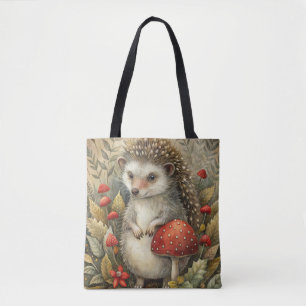 A Cute Hedgehog in Forest Tote Bag