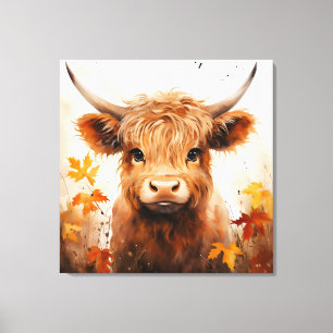 A Cute Highland Cow Series Design 1 Canvas Print