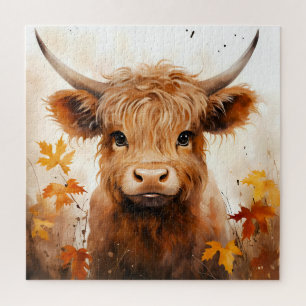 A Cute Highland Cow Series Design 1 Jigsaw Puzzle