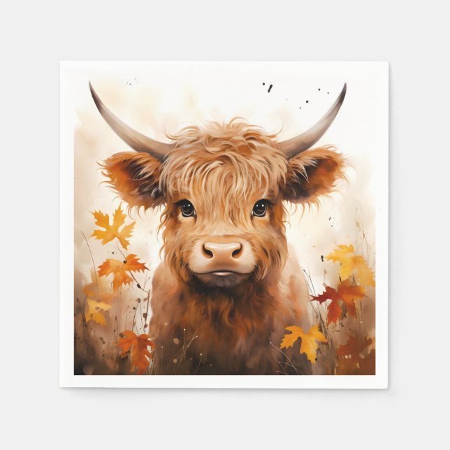 A Cute Highland Cow Series Design 1 Napkin (Front)