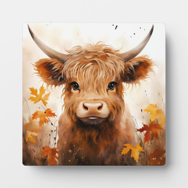 A Cute Highland Cow Series Design 1 Plaque (Front)