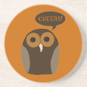 A Cute Hoot Owl Customisable Coaster