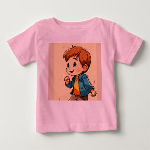 a cute innocent boy in tshirt for babies wear 