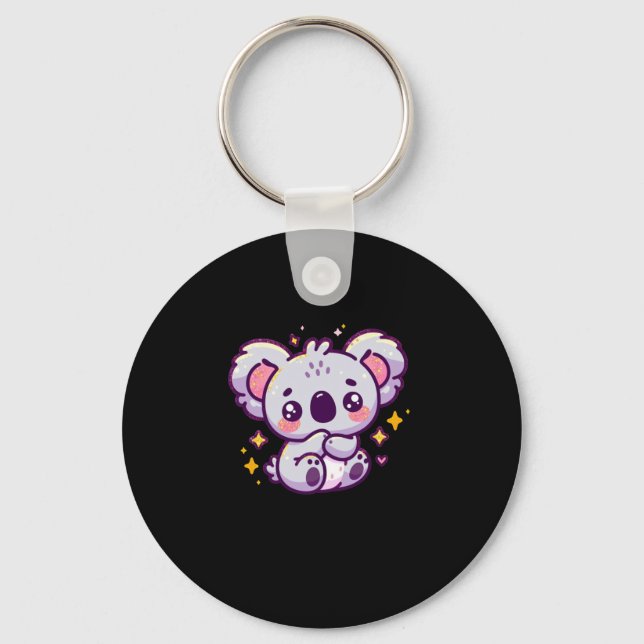 A Cute Koala Sticker  Key Ring (Front)