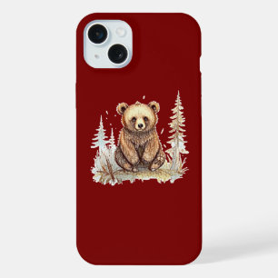 A cute little bear - Artistic illustration design iPhone 15 Plus Case