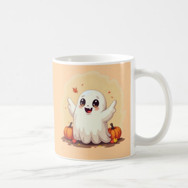 A cute little cartoon ghost coffee mug (Right)