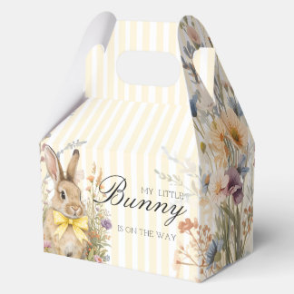 A cute little Floral Bunny Yellow Bow Baby Shower Favour Box