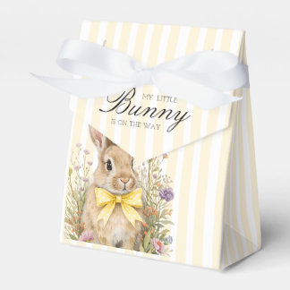 A cute little Floral Bunny Yellow Bow Baby Shower Favour Box
