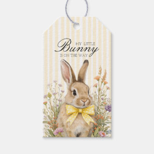 A cute little Floral Bunny Yellow Bow Baby Shower  Gift Tags