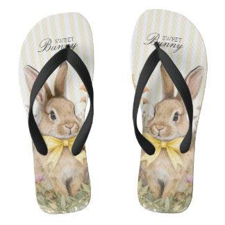 A cute little Floral Bunny Yellow Bow Baby Shower  Jandals