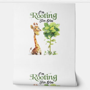 A Cute Little Giraffe With The Tree, Rooting For Y Wallpaper