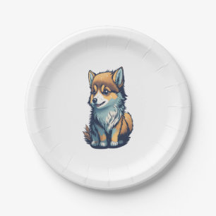 A Cute Little Puppy Paper Plate