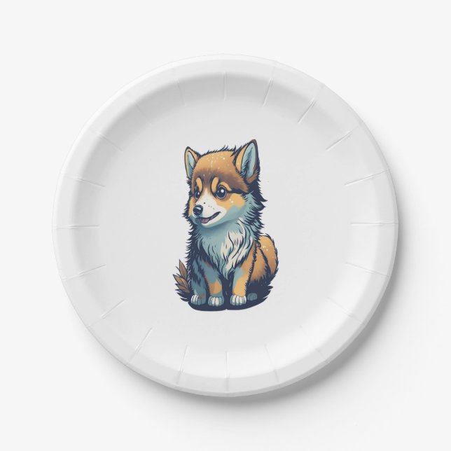 A Cute Little Puppy   Paper Plate (Front)
