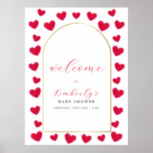 A Cute Little Sweetheart Arch Baby Shower Welcome Poster
