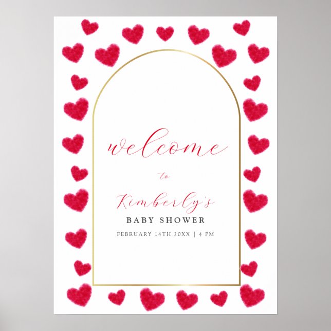 A Cute Little Sweetheart Arch Baby Shower Welcome  Poster (Front)