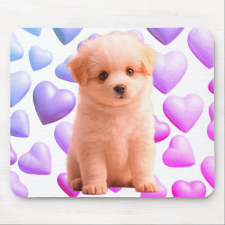 A Cute Lonely Puppy on a Laptop Desktop Tablet Mouse Pad