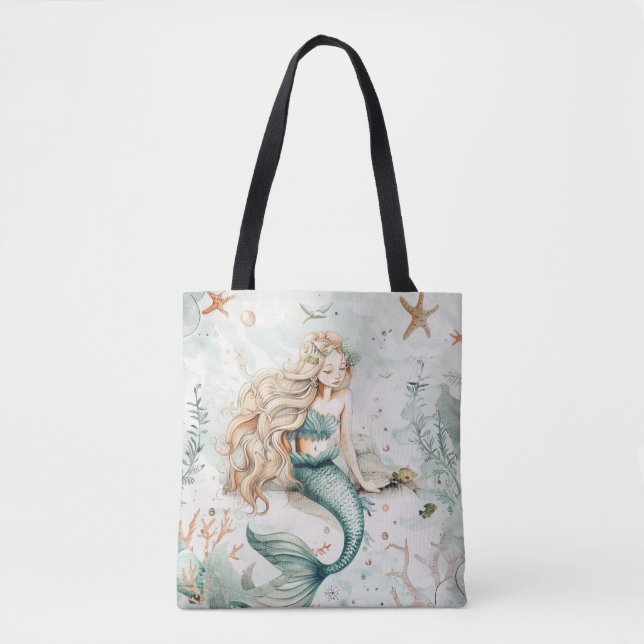 A Cute Mermaid Tote Bag (Front)