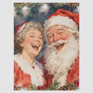 A Cute Mr and Mrs Claus Christmas Tissue Paper