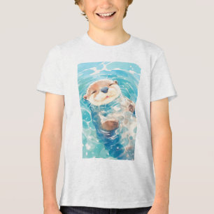 A Cute Otter Watery World Tri-Blend Shirt