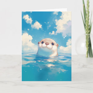 A Cute Otter's Watery World Card