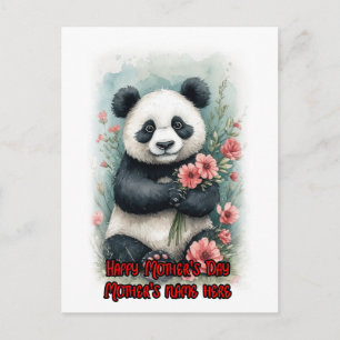 A Cute Panda wishes you a Happy Mother's Day on a Holiday Postcard
