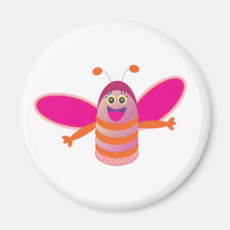A cute pink bee magnet