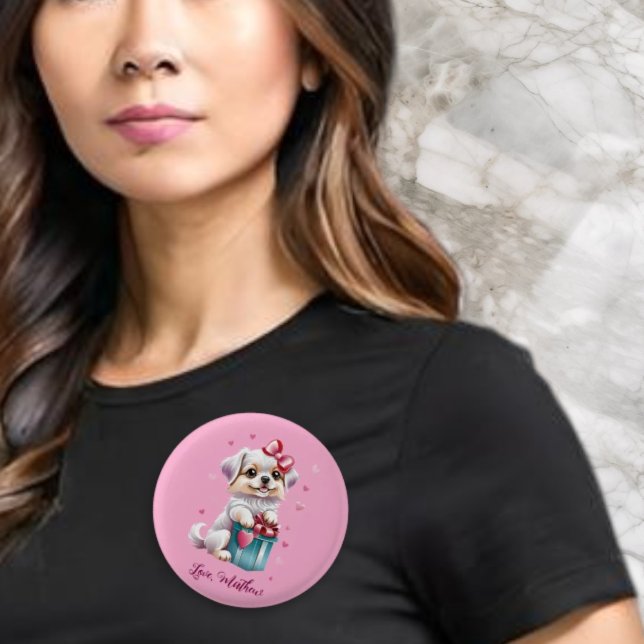 A cute puppy 3 cm round badge (Creator Uploaded)