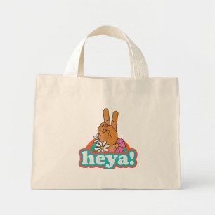 A cute retro peace sign with flowers Tote Bag