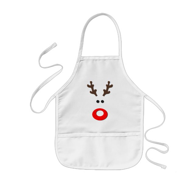 A Cute Rudolph - Christmas Kids Apron (Front)