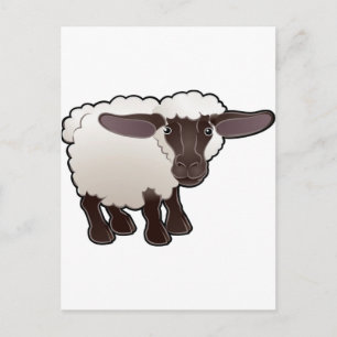 A cute sheep farm animal postcard
