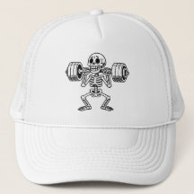 A cute skeleton working out