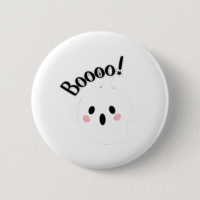 A Cute White Boo Creative Casual 6 Cm Round Badge (Front)