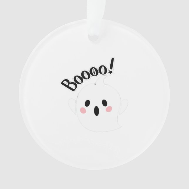 A Cute White Boo Creative Casual Ornament (Front)