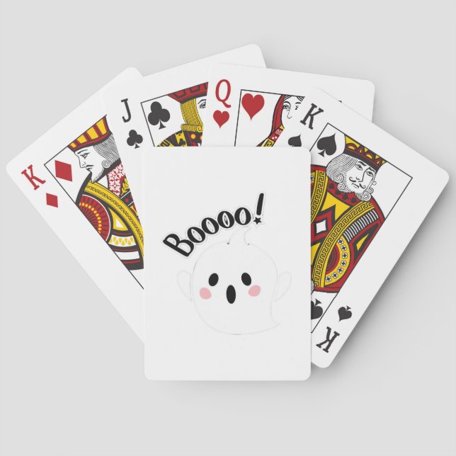 A Cute White Boo Creative Casual Playing Cards (Back)
