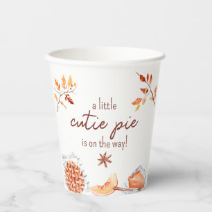 A Cutie Pie Is On The Way Baby Shower Welcome Paper Cups
