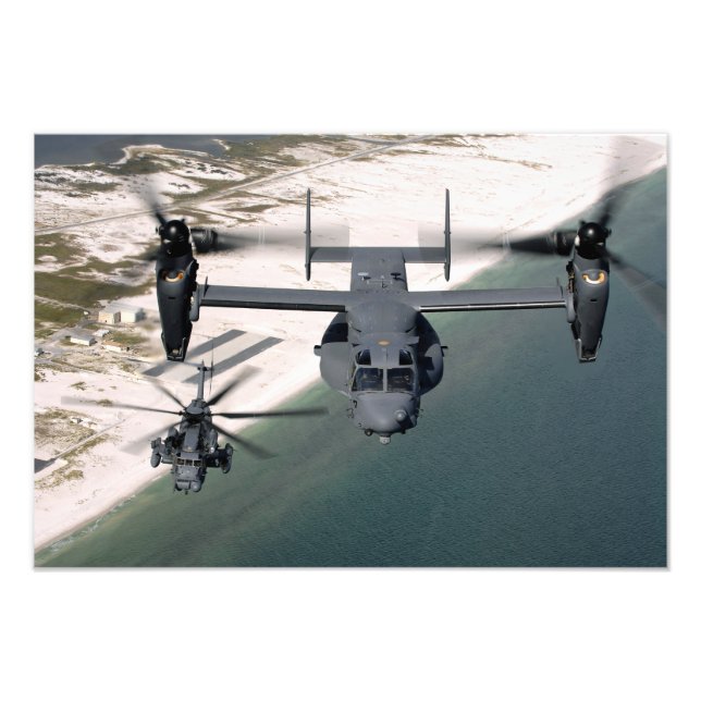 A CV-22 Osprey and an MH-53 Pave Low Photo Print (Front)