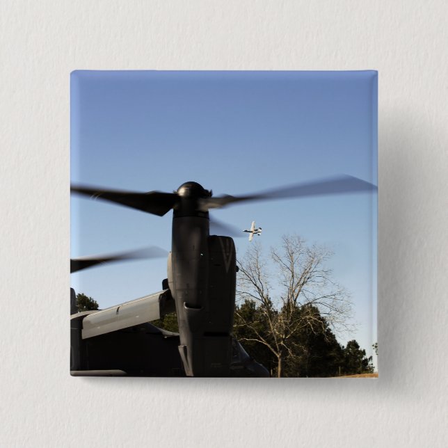 A CV-22 Osprey prepares to take off 15 Cm Square Badge (Front)