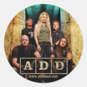 A.D.D. Sticker-round Classic Round Sticker