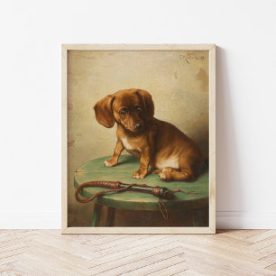A Dachshund Puppy Carl Reichert Poster